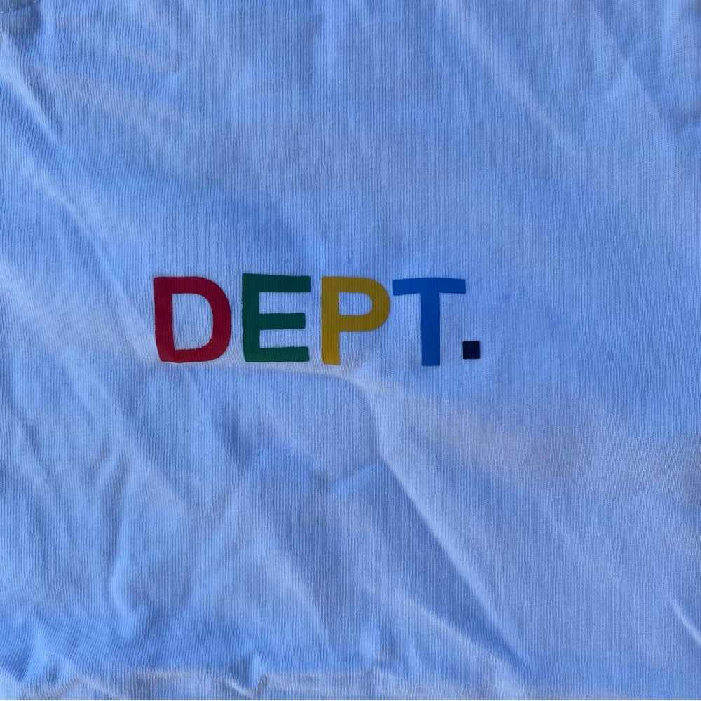 Gallery Dept White Tee with Colorful Logo - Picture 4 of 6